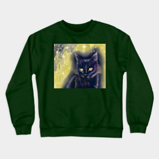 black cat night Crewneck Sweatshirt